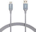 Amazon Basics Nylon Braided USB-C to USB-A 2.0 Fast Charging Cable, 480Mbps Speed, USB-IF Certified, for Apple iPhone 16/15, iPad, Samsung Galaxy, Tablets, Laptops, 6 foot, Dark Grey