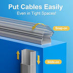 Yecaye TV Cord Hider, 42In Large Cable Hider Grey, Wire Covers for 4 Cords, Wire Hiders for TV on Wall, Cable Raceway Concealer, W1.18in H0.6in, Grey