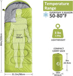 oaskys Camping Sleeping Bag - 3 Season Warm & Cool Weather - Summer Spring Fall Lightweight Waterproof for Adults Kids - Camping Gear Equipment, Traveling, and Outdoors