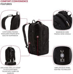 SwissGear 2762 ScanSmart Laptop Backpack, Fits Most 16 Inch Laptops, TSA Friendly, Work, School, Men's and Women's, Black