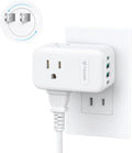 TROND 2 Prong to 3 Prong Outlet Adapter with 360 Rotating Plug, 3 AC Power Splitter with 2 USB C PD20W, Travel Plug Adapter for US to Japan, Wall Outlet Extender for Old House Travel Essentials