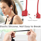 Mooyavia 1 Pack Ultra Strong Magnetic Anti-Lost Straps for AirPods, Colorful Soft Silicone Sports Lanyard Compatible with AirPods 1&2 / AirPods 3rd / AirPods Pro 1st&2nd Gen, Neck Rope Cord - Red