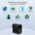 RoyPow AC to DC Converter, 110V/120V to12V Converter, 36W USB C Charger with Car Cigarette Lighter Socket, 3-Ports Wall Charger 18W PD3.0 Travel Plug 110V/120V to 12V/3A Power Adapter for iPhone, iPad