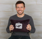 Comfort Fly Travel Blanket & Pillow – 2-in-1 Micro Plush Airplane Blanket with Carry Case (40" x 70") - Plum