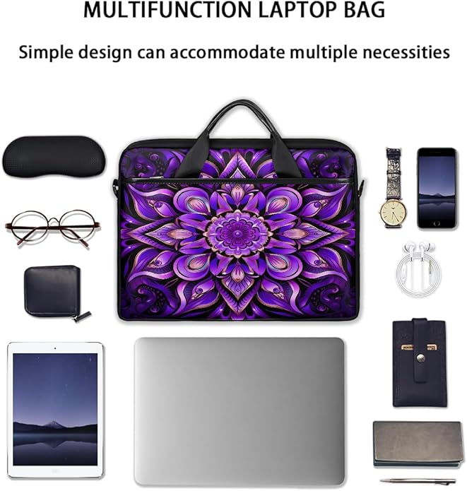 Laptop Shoulder Bag for Women Men, Waterproof Computer Case Messenger Bag Briefcase for Business Office Travel