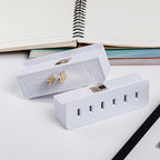 UL Listed 2 Prong 3-Outlet Wall Tap, 2 Prong Triple Outlet Converter Plug Extender, Multi-Plug Outlet Adapter, Polarized White, for Living Rooms, Kitchens, Offices and More. (2 Pack)