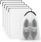 Large Shoe Bags for Travel, Waterproof Storage Organizer with Drawstring, Frosted Clear Travel Shoe Bag, 5 Pack 17.7 x 13.8 Inches