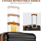 Kono Airline Approved Carry On Luggage, 22x14x9 inches, 20 Inch Expandable Lightweight Hardshell Suitcase with TSA Lock, (Black Brown, Suitable for 1-3 Days of Travel)