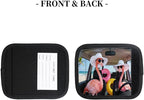 2 Pack Luggage Handle Wrap with Travel Tags - Non-Slip Protective Cover Soft Handle Grips Covers for Suitcase(Funny Flamingos)