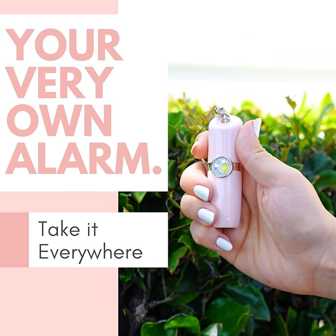 Securityman Personal Safety Alarm for Women | Self Defense Keychain (Loudest 130dB Siren and SOS Strobe Light) Everyday Security Personal Alarm Protection Device (Pink)