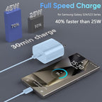 45W Super Fast Charger USB C Android Phone Type C Charger Fast Charging Block with 10FT Cord for Samsung Galaxy S26/S26 Ultra/S26+/S25 Ultra/S25/S24 Ultra/S24/S23 Ultra/S22/S21/S20/Note 10, Blue
