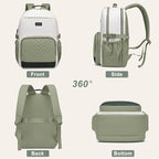 Focdod Laptop Backpack for Women Bookbag: 17 inch Work Backpacks with Pouch Pocket for Large Capacity Cup & USB Charger College Book Bag Travel Business Nurse Teacher Bookbags Anti-theft Back Pack
