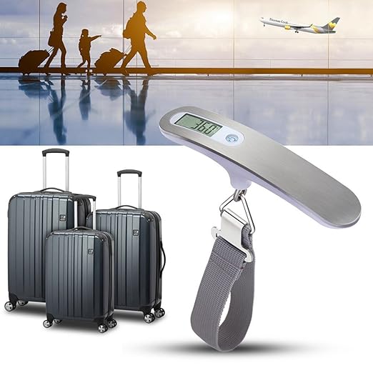 QUMOX 2X High Precision Digital Travel Scale for Suitcase Luggage Weight 110lb 50KG Capacity, Heavy Duty Hanging, Silver