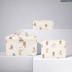 honitty Makeup Bag,Quilted Cosmetic Bag,Large Floral Make Up Bag for Women,Cotton Makeup Bag Set,Flower Travel Toiletry Bag