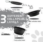 Collapsible Dog Bowls for Travel, 2-Pack Dog Portable Water Bowl for Dogs Cats Pet Foldable Feeding Watering Dish for Traveling Camping with Carabiners, BPA Free (Grey&Black, Small (Pack of 2))
