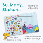 Axolotl 300+ Kids Sticker Book by Cupkin Toddler Airplane Travel Coloring and Sticker Book, Road Trip Essentials, 8 Coloring Pages 8 Side by Side Scenes for Ages 2–8 Years