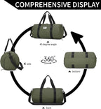 Gym Bags for Men with Side Pocket, 38L Sports Gym Duffle Bag with Adjustable Strap&Shoe Compartment, Large Waterproof Sport Duffel Bags for Travel, Sports, Fitness&Workout(Olive Green)