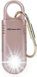 135dB Rechargeable Personal Safety Alarm Built-in Ultra-Bright Flashlight Non Slip Grip Keychain Emergency SOS Siren for Women, Students, Night Runner. Loud Sound Hiking Bear Alerts Hook. Rose Gold