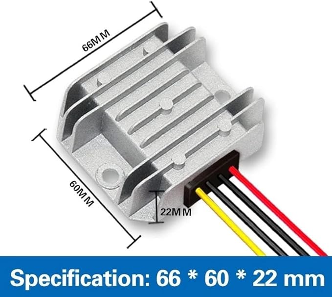 DC-DC (15V-32V) 120W 10A 24V to 12V Buck Converter, Power Transformer, Voltage Regulator IP68 Waterproof Module for Scooters, Cars, Trucks