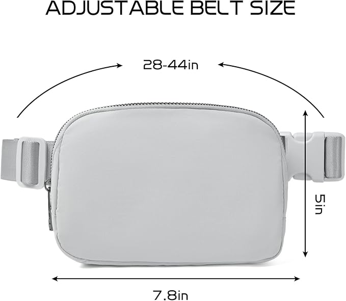 Belt Bag for Women Fanny Pack Crossbody Bags for Women Fashion Waist Packs with Adjustable Strap Gifts for Women Men (Lightgrey)