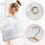 Woanger 6 Pcs Garment Bags for Dance Costumes Clear PVC with Zippers Garment Bag with Pockets Dance Costume Organizer Carrier for Storage Cover for Adult(White,20'' X 40'')