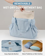 Gym Tote Bag for Women, Lightweight Yoga Mat Bag with Wet Dry Storage Pocket & Multi Pockets