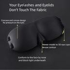 ALASKA BEAR Sleep Mask 2 Straps, Deep Concave Molded Foam Mask with Convex Eye Cups and Light Blocking Nose Contour, Two Adjustable Elastic Bands Stay on Head w/o Slipping, Black
