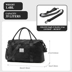 HYC00 Travel Duffel Bag,Carry-on Overnight Weekender Bags for Women,Sports Tote Gym Bag with Wet Pocket