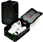 Travel Shoe Bags, Foldable Waterproof Shoe Pouches Organizer-Double Layer (2+2 Black Shoe Bags)