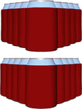 PartyPrints 25 Pack Red Blank Can Cooler Sleeves, Customizable Bulk Insulated Foam for Beer, Collapsible Plain Drink Holder, Cold Soda Insulator, 12oz Regular, 16oz Tall Cans