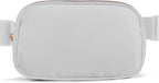Belt Bag Zipper Fanny Pack Crossbody Bags for Women,Fashion Nylon Waist Packs, Water Repellent Two Way wear with Adjustable Strap Gifts for Teenage Girls Women Men(light gray)
