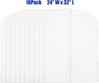 Simple Houseware 32-Inch Clear Garment Bags with Zipper for Suits, Dresses, Costumes, Uniforms - 10 Pack