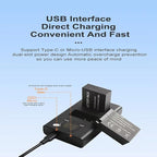 LP-E17 Dual USB Camera Battery Charger Station with LCD Display, Overcharge Protection,for R10/R50/R100/RP/850D/800D/200D/M5/M6 Mark II Cameras‌