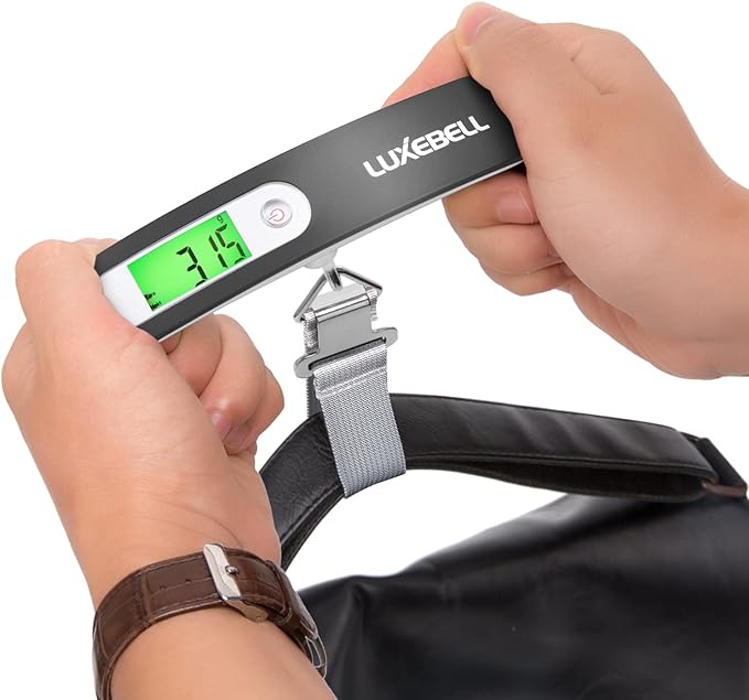 Digital Luggage Scale Vacation Travel Essentials Accessories Gifts for Traveler Portable Suitcase Handheld Weight Scale 110 lbs Hanging Baggage Travel Must Haves
