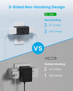 Multi Plug Wall Outlet Extender 3 Pack, VINTAR Electrical Multiple Outlet Splitter, 3 Way Plug Adapter, Small Wall Expander for Home Office Dorm Cruise Ship Travel Essentials