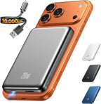 Portable Charger for Magsafe Power Bank - 10000mAh Magnetic Phone Charger, USB-C 20W PD Fast Charging, Slim Wireless Battery Pack for iPhone 17/16/15/14/13 Series,for Travel Cruise Essentials-Smoke