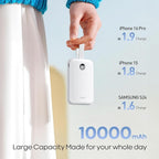 iWALK Magnetic Power Bank 10000mAh, 30W Wireless Portable Charger with Fast Charging USB-C Cable,Qi2 Certified 15W Battery Pack with LED Display for iPhone 17/16/16 Pro/15/14/13 Series, Samsung Galaxy