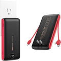 VEEKTOMX Portable Charger with Built in Cables 20000mAh, Power Bank for iPhone with AC Wall Plug, Fast Charging USB C Slim Battery Pack with LED Display Compatible with iPhone 17/16/15, Samsung