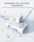 DOACE 350W Voltage Converter US to Europe - 220V to 110V Converter for European Travel, Power Adapter Combo with PD Chargers for Hair Straightener Shaver Toothbrush CPAP Laptop Camera Phone