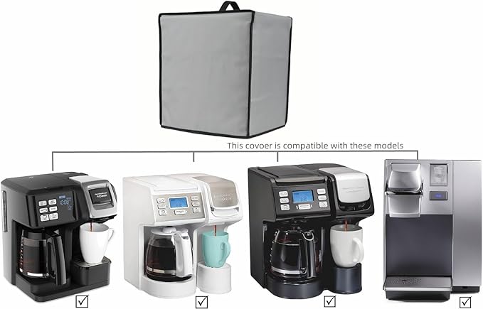 AF-WAN Coffee Maker Cover - Dustproof & Waterproof for Hamilton Beach FlexBrew Trio 2-Way (49902/49915/49917/49976) & Keurig K155 - Light Grey, Nylon