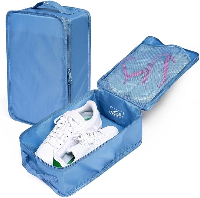 Travel Shoe Bags, Foldable Waterproof Shoe Puches Organizer-Double Layer (Multi-colored4)