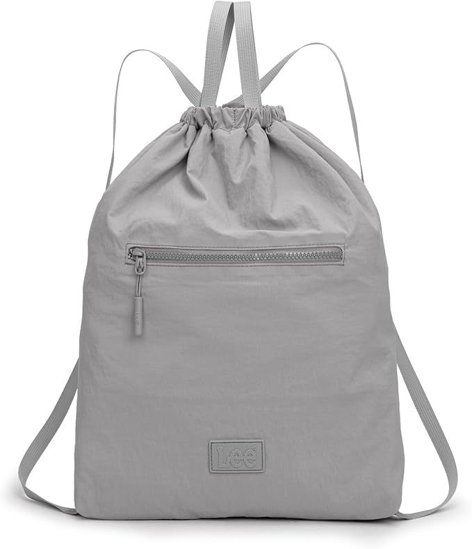 Lee Drawstring Backpack Bag Lightweight Small Gym Swim Beach Bag Water Resistant Sports Sackpack for Men Women, LEE48-002GY