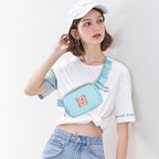 Gitus Gifts for 7 8 9 10 11 Year Old Girls Belt Bag Fanny Pack Crossbody Bags with Initial Letter Patch Birthday Gifts for Daughter Sister Friends Teen girls (Icing Blue-N)