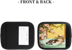 2 Pack Luggage Handle Wrap with Travel Tags - Non-Slip Protective Cover Soft Handle Grips Covers for Suitcase(Flower Cat Bath)