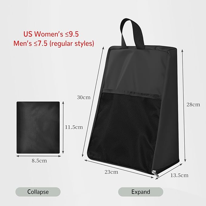 Shoe Bags for Travel Shoe Bag,2Pcs Travel Essentials Shoe Storage for Men Women(Black and Grey)