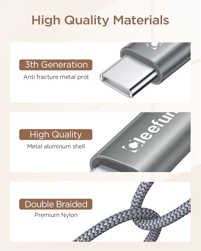 CLEEFUN Short USB C Cable 1ft, 5-Pack USB A to Type C Charger Cord Fast Charging for iPhone 17 16 15 Pro Max Air Plus, for Samsung Galaxy S25 S24 S23 S22 S21 S20 A17 A16 A15 A56 A55 A26 A35 A36 A71