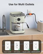K KASONIC - 3-Outlet Grounding Adapter, Multiple Plug Outlet Extender, Power Splitter, [ETL Listed] Heavy-Duty Grounded Power Tap - 4 Pack, Orange
