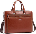 BOSTANTEN Briefcases for Men Messenger Bag Genuine Leather Laptop Bag 15.6 inch Office Work Tote for Buisness Travel