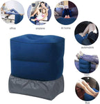 Travel Foot Rest Pillow, Portable Inflatable with Double Hand Pump Adjustable Three Layers Height Pillow for Foot Rest on Airplanes,Cars,Buses,Trains,Office to Sleep on Long Trip