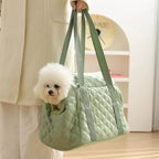 2-in-1 Convertible Pet Carrier & Dog Bed, Soft-Sided Portable Travel Tote with Safety Tether, Expandable Cat Carrier for Small Dogs & Cats, Soft Plush Inner Lining, Ideal for Car Travel, Shopping